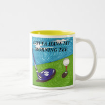 Got, um meine Morgen-T-Shirt-Golf-Tasse zu haben