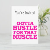 Got, um sich für dieses Muskel-Rosa zu drängen Einladung (Stehend Vorderseite)