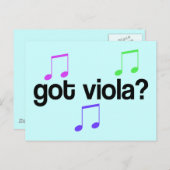 Got Viola Music Postcard Postkarte (Vorne/Hinten)