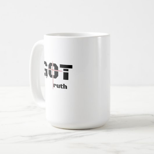 Got Wahrheitskreuz Kaffeetasse (Vorderseite Links)