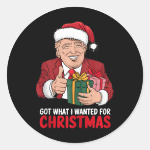 Got, was ich zu Weihnachten Gewollt Trump Weihnach Runder Aufkleber