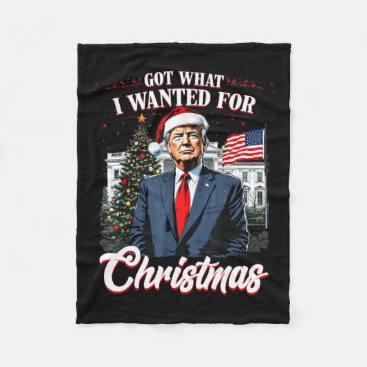 Got, was ich zu Weihnachten Trump 2024 Gewollt hab Fleecedecke (Vorderseite)
