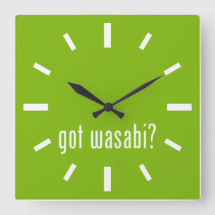 got wasabi? quadratische wanduhr