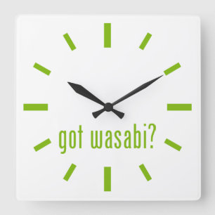 got wasabi? quadratische wanduhr