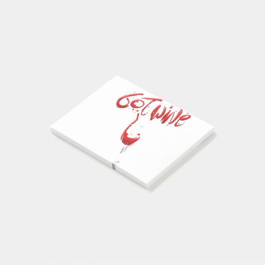 Got Wein, lustiges Rotwein-Trinken Post-it Klebezettel (angewinkelt)