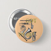 Got Wind-lustige Wind-Instrumentspielergeschenke Button (Vorne & Hinten)