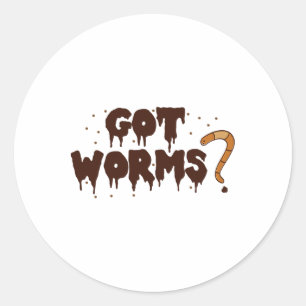 Got Worms! Funny Halloween Worm Compostelling Shir Runder Aufkleber