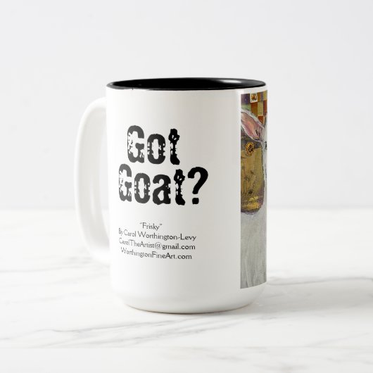 Got Ziege? Tasse mit Frisky-Kindern (Vorderseite Links)