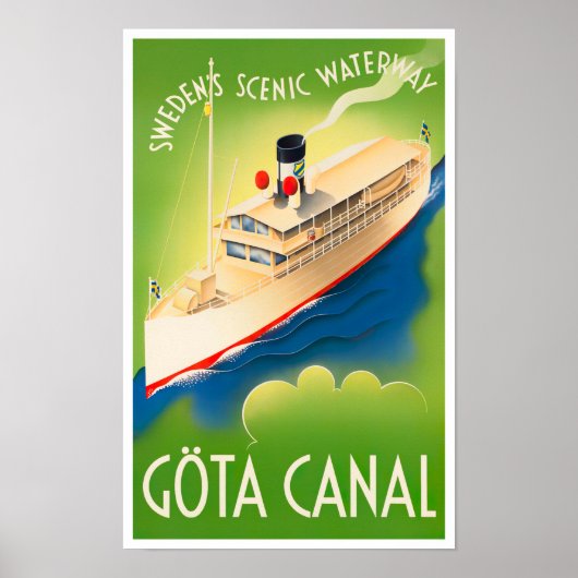 Gota Canal Schweden Vintage Reise Poster (Vorne)