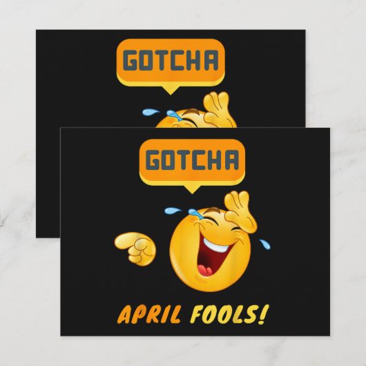GOTCHA - April-Fools-Tag Lustig Einladung (Vorne/Hinten)