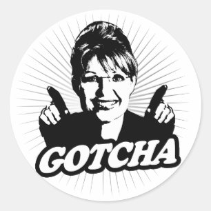 Gotcha-Journalistensticker Runder Aufkleber