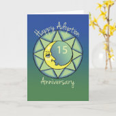 Gotcha Tag/Adoption Jubiläum Montag, blau Karte (Gelbe Blume)