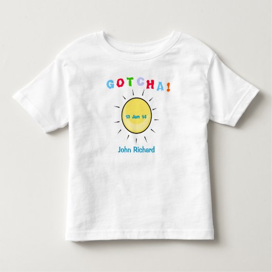 Gotcha Tag - Adoptions-Entwurf Kleinkind T-shirt (Vorderseite)