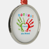 Gotcha Tag - Adoptions-Entwurf Silbernes Ornament (Rechts)