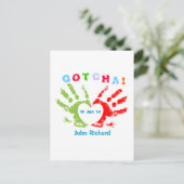 Gotcha Tag - Adoptions-Mitteilungs-Entwurf Ankündigungspostkarte (Stehend Vorderseite)