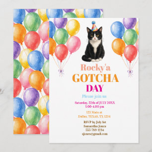 Gotcha-Tag Adoptionsparty Anzugkatze Haustier Einladung