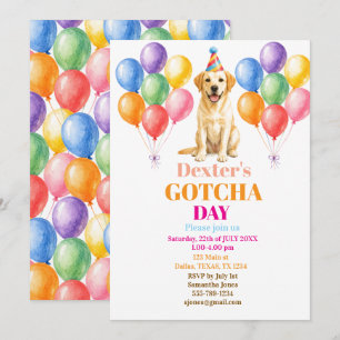 Gotcha-Tag Adoptionsparty Labrador Hund Haustier Einladung