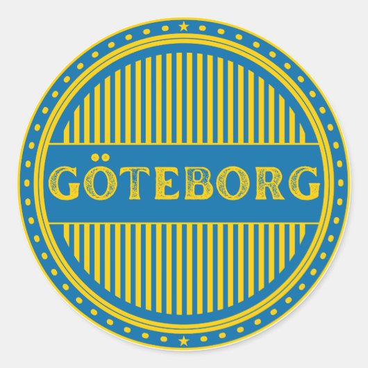 Göteborg City Pride Emblem – Swedish Identity Runder Aufkleber (Vorderseite)