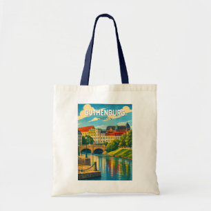 Göteborg Schweden Illustration Reise Kunst Vintage Tragetasche