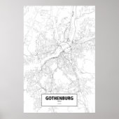 Göteborg, Schweden (schwarz auf weiß) Poster (Vorne)