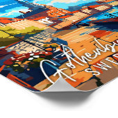 Göteborg Schweden Vintage Illustration Poster (Ecke)