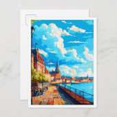 Göteborg Schweden Vintage Illustration Postkarte (Vorne/Hinten)