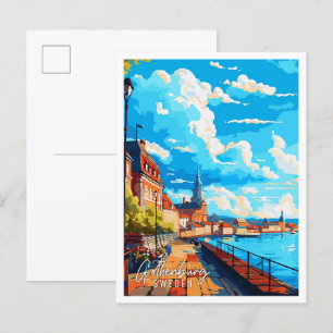 Göteborg Schweden Vintage-Reiseillustration Postkarte