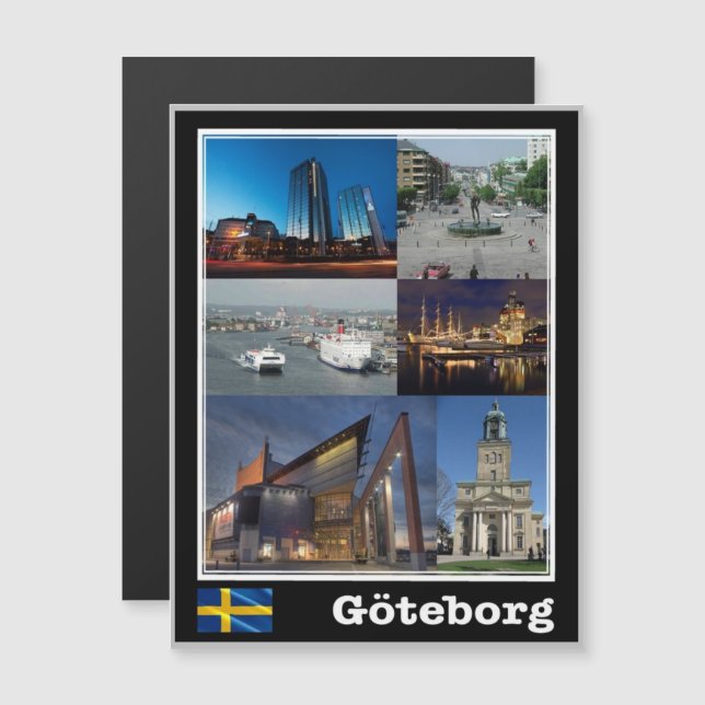 Göteborg - Sweden - Mosaic - Magnetkarte (Vorne/Hinten)
