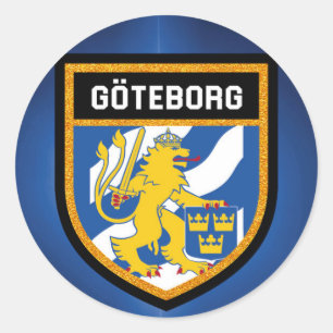 Göteborger Flagge Runder Aufkleber