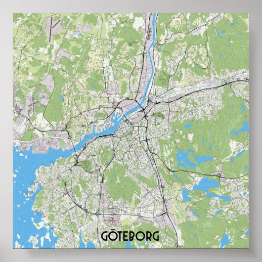 Göteborger Landkarte Poster (Vorne)