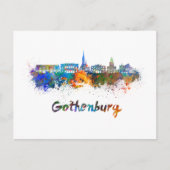 Göteborger Skyline in Aquarellfarbe Postkarte (Vorderseite)