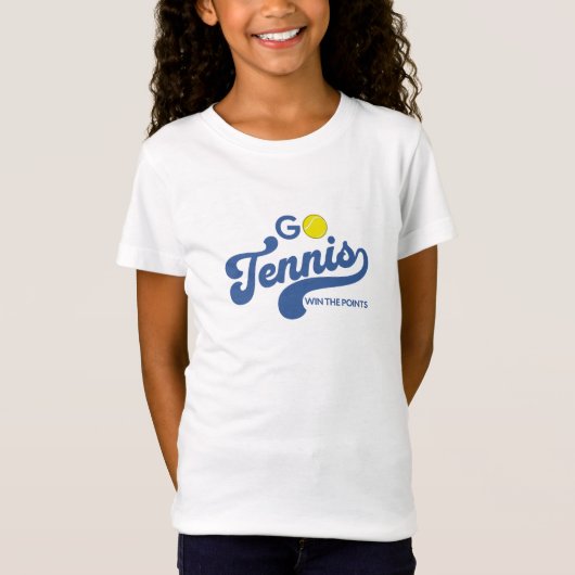 GoTennis in Blue Girls' T - Shirt (Vorderseite)