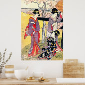 Gotenyama Cherry Blossoms Triptych Links 1805 Poster (Küche)