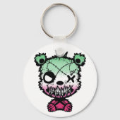 Goth Abrosexual Pride Flag farbiger Bär Schlüsselanhänger (Vorderseite)