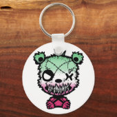 Goth Abrosexual Pride Flag farbiger Bär Schlüsselanhänger (Rückseite)