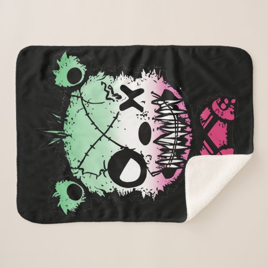 Goth Abrosexual Pride Flag farbiger Bär Sherpadecke (Vorderseite (Horizontal))