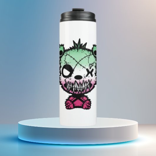 Goth Abrosexual Pride Flag farbiger Bär Thermosbecher