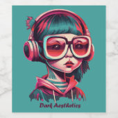Goth Aesthetic Weinetikett (Einzelnes Label)