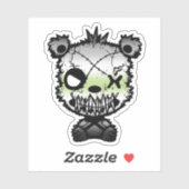 Goth Agender Pride Flag farbiger Bär Aufkleber (Blatt)