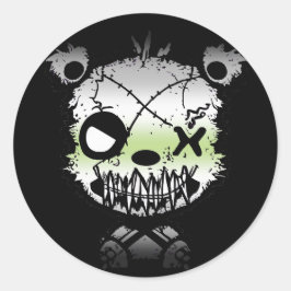 Goth Agender Pride Flag farbiger Bär Runder Aufkleber