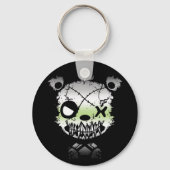 Goth Agender Pride Flag farbiger Bär Schlüsselanhänger (Vorderseite)