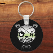 Goth Agender Pride Flag farbiger Bär Schlüsselanhänger (Rückseite)