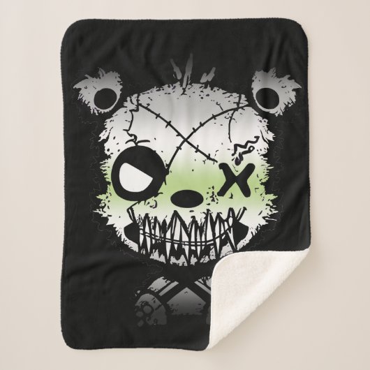 Goth Agender Pride Flag farbiger Bär Sherpadecke (Vorderseite)