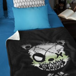 Goth Agender Pride Flag farbiger Bär Sherpadecke