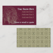 Goth Anatomie-Kopf-Visitenkarte-Rot Visitenkarte (Vorne/Hinten)