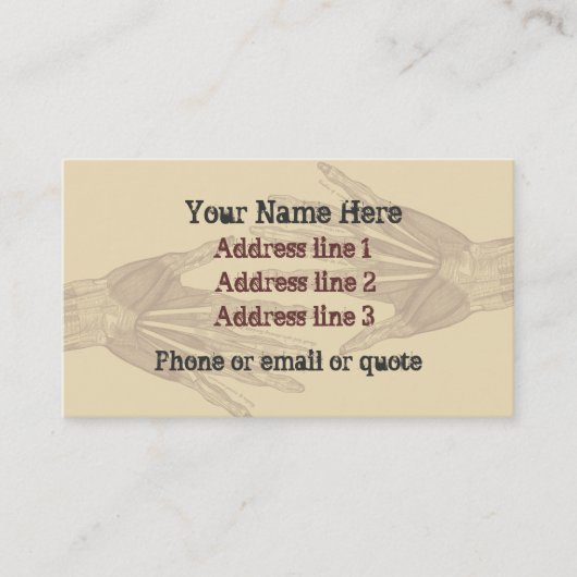 Goth Anatomy Hands Business Card Visitenkarte (Vorderseite)