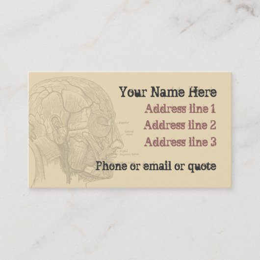 Goth Anatomy Head Business Card Visitenkarte (Vorderseite)