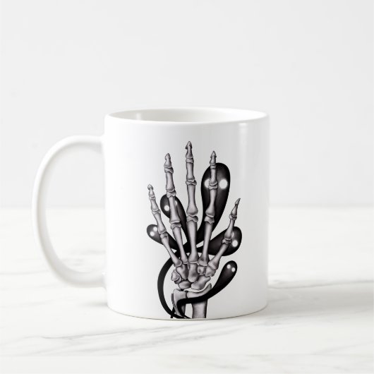 Goth Anatomy Skeleton Hand Spooky Ghosts Kaffeetasse (Links)