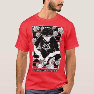 Goth Anime Boy Gothic Japanische ästhetische Vapor T-Shirt