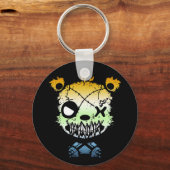 Goth AroAce Agender Pride Flag farbiger Bär Schlüsselanhänger (Vorderseite)